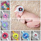 Boutique Infant Ruffled Rosette Rhinestone Flower Baby Bows Headband Wholesale thumbnail-1