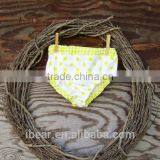 2016 Girls Wholesale Boutique Swimsuit Clothing Yellow Polka Dot Swimwear Two Piece Baby Girl Clothes With Sun Flower Bikini Set thumbnail-3