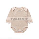2017 Hot Selling Organic Cotton Plain Baby Boys Girls Romper Long Sleeves Set OEM Service thumbnail-1