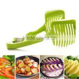 Vegetable Cutter Slicer Tomato Onion Slicer Holder Food-Grade Plastic Fruit Vegetable Cutters Kitchen Gadgets Slice KC1365 thumbnail-2