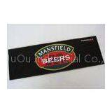 Eco Friendly Beer Bar Mat Black Printed Bar Spill Mat For Glasses