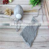 Newborn Mohair Romper Baby Boy Girl Hat and Pant Crochet Bonnet Hooded Romper Photography Props Knitted Overall Outfit Onesie