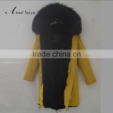 Fashion good quality Korean style comfortable yellow faux fur winter coats