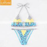 OEM Custom Bikini Swimwear Triangle Splicing Bikini Set thumbnail-1