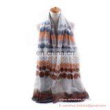 Fashion Dots Printed 100% Cotton Women's Joker Voile Scarf