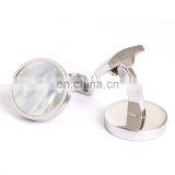 High Quality White Stone Round Cufflinks thumbnail-4