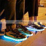 Wholesale Shining Mirror Finish PU Leather Street Dance Night Club LED Shoes thumbnail-3