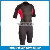 Keep Warm 2/3MM CR Rubber Women Short Sleeve Back Zipper Shorty Diving Suit thumbnail-5