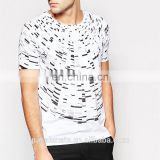 2016 men white t shirt fashionable tee with pattern