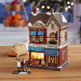 Lundberg Foods Christmas in the CityChristmas Church House With LED Lights Coffee Shop Musical Ski Scene With Polyresin Christmas House Decoration thumbnail-1