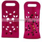 2018 Hot Sell Elegant Christmas Felt Single Wine Bottle Bag With Handle and Customized Logo thumbnail-4