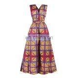 New Arrival Ladies Multi Ways A Line Big Leg Opening Women's African Print Floral Jumpsuits thumbnail-6