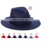 Wool Felt Brim Fedora Hat Men's Felt Cap Custom Wool Fedora Felt Hats Men Women Crushable Wide Brim Fedora Felt Hat thumbnail-5