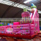 Candy Theme Kids Pink Inflatable Fun Park Big Equipment for Parties thumbnail-2