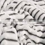 March New Products Striped Super Fluffy Reversible Sherpa Throw Grey Blanket for Your Living Room and Bedroom thumbnail-6