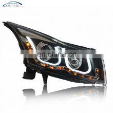 NEW manufacturer for car headlight for CRUZE front light 2010-2014 LED head lamp plug and play with Angel eye+DRL+turn signal