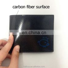 Black Genuine Leather & Carbon Fiber Wallet by Hiwowsport