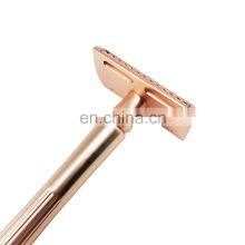 Hot Sale Rose Gold Fashion Double Edge Lady Shaving Metal Handle Wet Shaver Safety Razor thumbnail-3