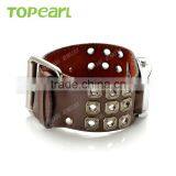 Mens Iron Cross With Skull Dial Brown Leather Quartz Punk Watch LVB230 thumbnail-3