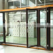 AS2208 Triple Leaf Bifold Accordion Double Glaze As2047 Window With Glass Blind