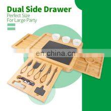 Bamboo Wood Charcuterie Board Cheese Serving Platter With Slide-Out Drawer thumbnail-3