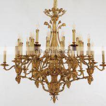 Luxury French Pendant Light Brass Pendant Lamp Gold Chandelier Candle Chandeliers Antique Brass Light thumbnail-2