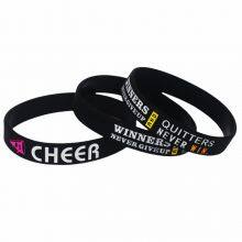 Factory Price Customized Debossed Motivational Quote Water Proof Soft Eco-friendly Sport Adults High Quality Silicone Wristbands thumbnail-2
