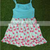 Wholesale Children Girls Dress Sleeveless Children Clothing Set Slip Dress Ostrich Pattern Cool Summer Girls Dress thumbnail-1