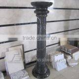 Black Granite Marble Stone Roman Column For Sale