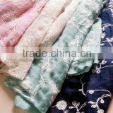 New Fashion Ladies Flower Embroidery Long Cotton Shawl Pashmina Scarf thumbnail-5