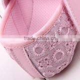 2016 Pink Toddler Shoes With Adorable Flower Decorate Baby Rubber Shoes Quality Choice thumbnail-6
