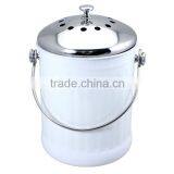 1.0 Gallon Colorful Painting Kitchen Metal Garbage Waste Bin With Stainless Steel Lid thumbnail-5