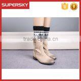 F260 Cute Women Winter Boot Cuff Snow Flake Pattern thumbnail-6