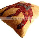 RTHCC-53 Traditional Royal Armed Camel Indian Patchwork Art Kantha Cotton Cushion Covers New Year Christmas Home Decor Gift thumbnail-5