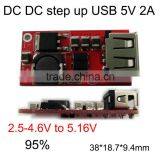 Mobile Phone Charger USB PCB Board Step up Module With LED Indicator 3.6V 3V to 5V 2A 3A