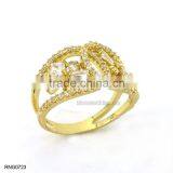 Fashion Double Crystal Diamond Wedding Split Ring For Girls thumbnail-2
