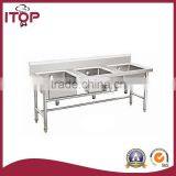 Stainless Steel AISI201 Triple Sink Bench thumbnail-1