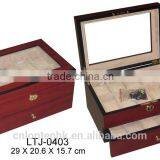 Glass Top Ebony Wooden Display Watch Box Manufacturer thumbnail-2