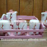 2015 New Decal Ceramic Kitchen Condiment Set With Sugar Pot