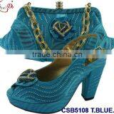 High Rough Heals Shoes and Bag Match Set With Stones Famous in European Style for Young Lady for Wedding /party thumbnail-3