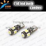 Error Free 5-SMD-5050 T10 Led W5W LED Bulbs