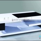 1120# high glossy white and black wood Coffee Table