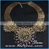 Clear Pearl and Amder Crystal Beaded Necklace thumbnail-1