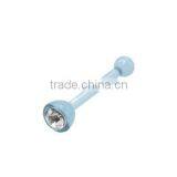 Light Blue Acrylic Nose Bone With Clear Cz Gem thumbnail-1