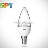 C37e14 Led uv Lamp Chrome Led Candle Light Bulbs Smd2835 Cool/warm White With Tail Wholesale CE&ROHS AC220V