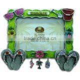 Hawaiian Slippers Beach Scene Poly Picture Frame With Charms thumbnail-2