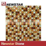Newstar Coloured Gold Color Glass Mosaic Tile Art Backsplash For Kitchen thumbnail-4