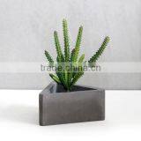 Triangle Shape Plain Concrete Interior Waterproof Bare Concrete Flower Pot thumbnail-4
