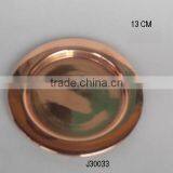 Plain Copper Plate Candle Holder With Flat Edge in Mirror Polish Also Available Mat thumbnail-1