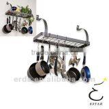 Hanging Pot and Pan Rack Kitchen Organizer Wall Racks thumbnail-1